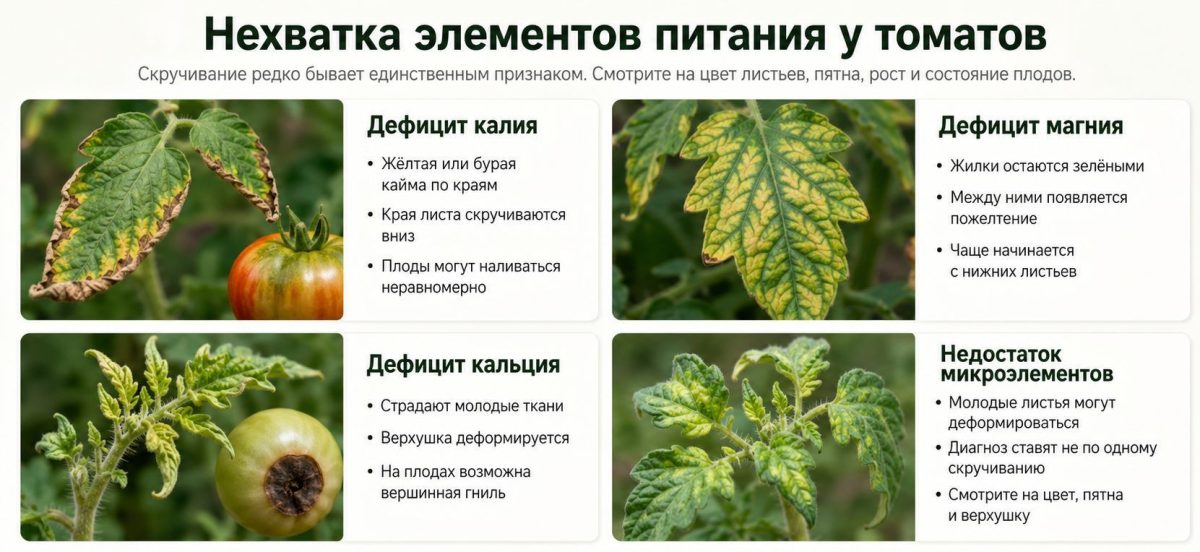 Скрученные листья у томатов: 6 главных причин и что делать Скрученные листья у томатов: 6 главных причин и что делать