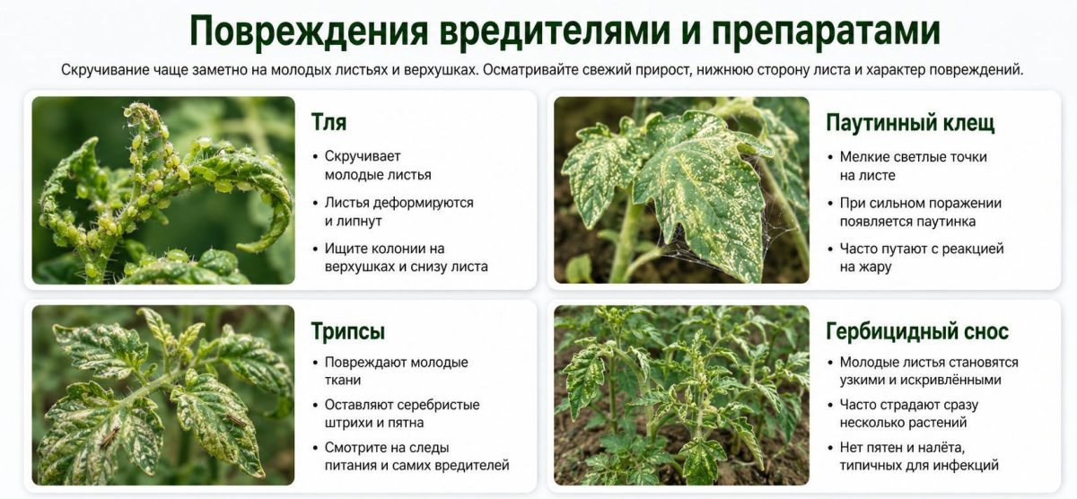 Скрученные листья у томатов: 6 главных причин и что делать Скрученные листья у томатов: 6 главных причин и что делать