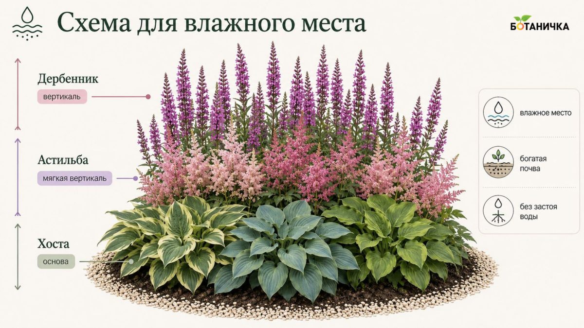 Цветник из трёх растений: готовые схемы, которые выглядят безупречно Цветник из трёх растений: готовые схемы, которые выглядят безупречно