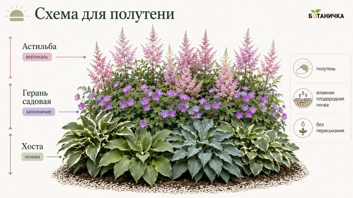 Цветник из трёх растений: готовые схемы, которые выглядят безупречно Цветник из трёх растений: готовые схемы, которые выглядят безупречно