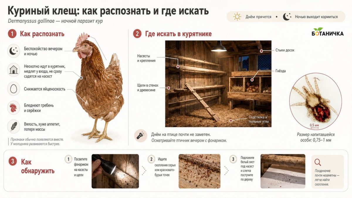 Куриный клещ в курятнике: почему птица слабеет и перестает нестись