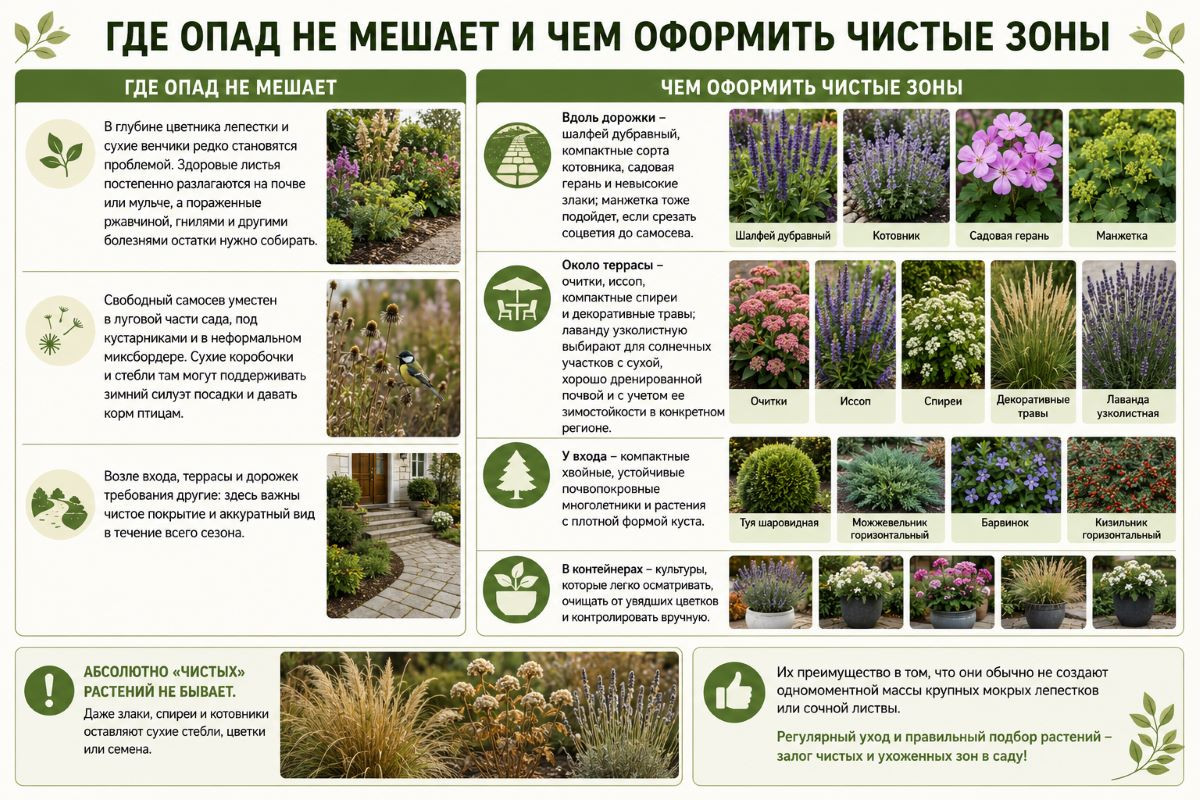 Садовые растения, которые сорят: лепестки, семена, листья и вечная уборка Садовые растения, которые сорят: лепестки, семена, листья и вечная уборка