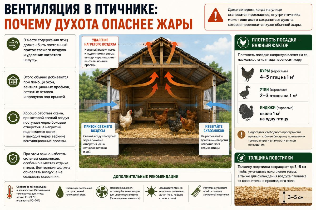 Домашняя птица летом: как защитить кур, уток и индюков от жары Домашняя птица летом: как защитить кур, уток и индюков от жары